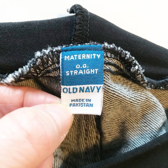 OLD NAVY OG Straight Leg Low Panel Maternity Jeans Washed Black Denim Womens 8 - Picture 5 of 11